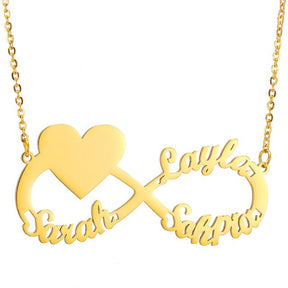 Gold Infinity Symbol Shape Photo Necklace