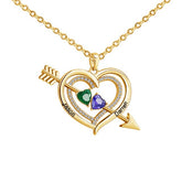 Personalized Love Heart Arrow Shape Necklace Custom Name Gold Silver Color Pendant