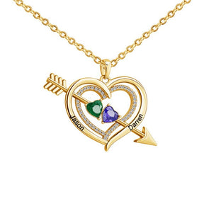 Personalized Love Heart Arrow Shape Necklace Custom Name Gold Silver Color Pendant