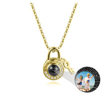 Personalized Photo Name Projection Lock Key Couple Necklace New Custom Pendant Necklaces