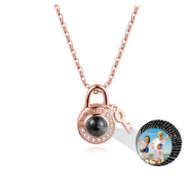 Personalized Photo Name Projection Lock Key Couple Necklace New Custom Pendant Necklaces