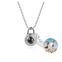 Personalized Photo Name Projection Lock Key Couple Necklace New Custom Pendant Necklaces