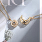 2pcs Personalized Sun Moon Couple Necklace Customized Photo Projection Pendant