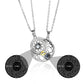 2pcs Personalized Sun Moon Couple Necklace Customized Photo Projection Pendant