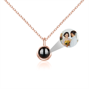 Personalized Color Photo Projection Necklace Basic Style Round Pendant Simple Custom Necklaces