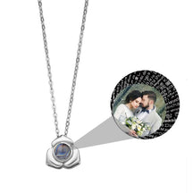 Collane con proiezione di nome personalizzato con foto Collana in argento con ciondolo con petali di fiori personalizzati