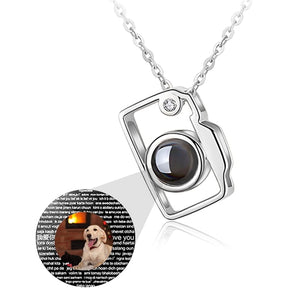 Personalized Classic Camera Shaped Projection Necklace Customized Photo Name Pendant