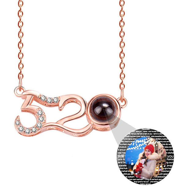 Custom Photo Projection Pendant Personalized Charm 520 Shape Crystal Necklace