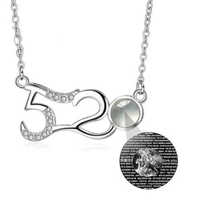 Custom Photo Projection Pendant Personalized Charm 520 Shape Crystal Necklace