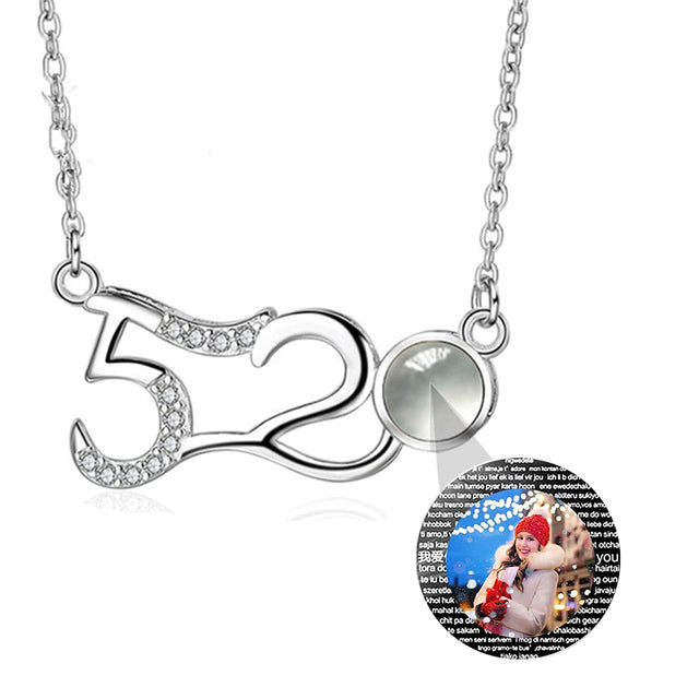 Custom Photo Projection Pendant Personalized Charm 520 Shape Crystal Necklace