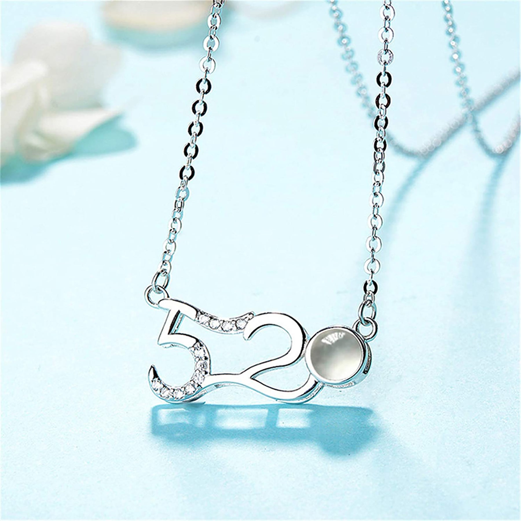 Custom Photo Projection Pendant Personalized Charm 520 Shape Crystal Necklace