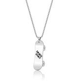 Personalized Stainless Steel Skateboard Pendant Custom Text Necklace