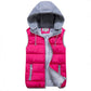 Women Plus Size Removable Hooded Thick Waistcoats Female Winter Warm Outerwear Vest