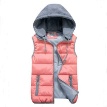 Gilet spessi con cappuccio rimovibile da donna taglie forti Gilet invernale da donna